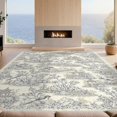 thumbnail image 2 of Design&I 8'x10' Washable Area Rug Extra Large Skid-Resistant Low Profile Chinoiserie Vintage Floral Toile With Bird And Pagoda Garden for Living Room, Family, 2 of 7
