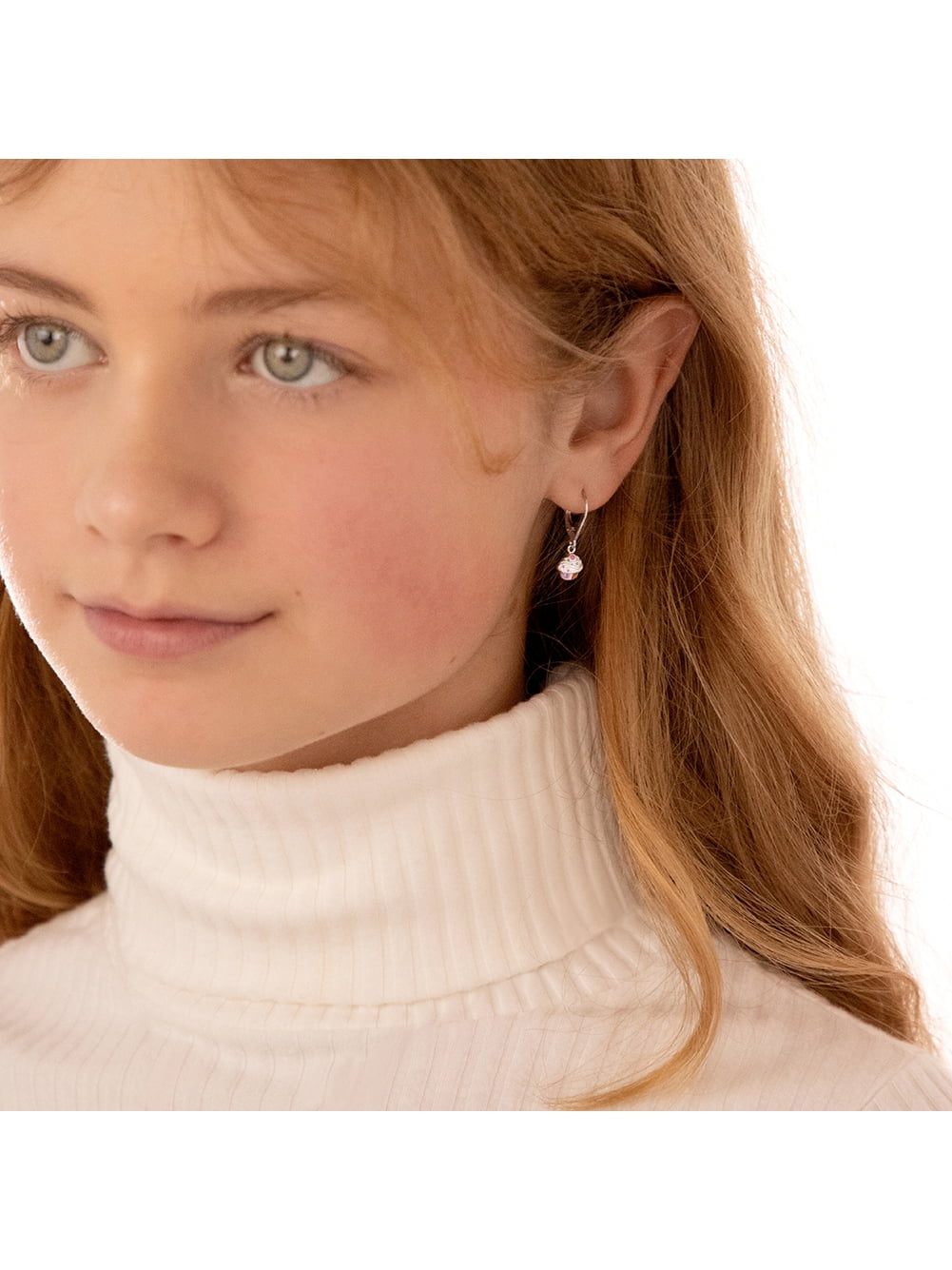 Cupcake Dangle Kids / Girls Earrings Lever Back - Sterling Silver