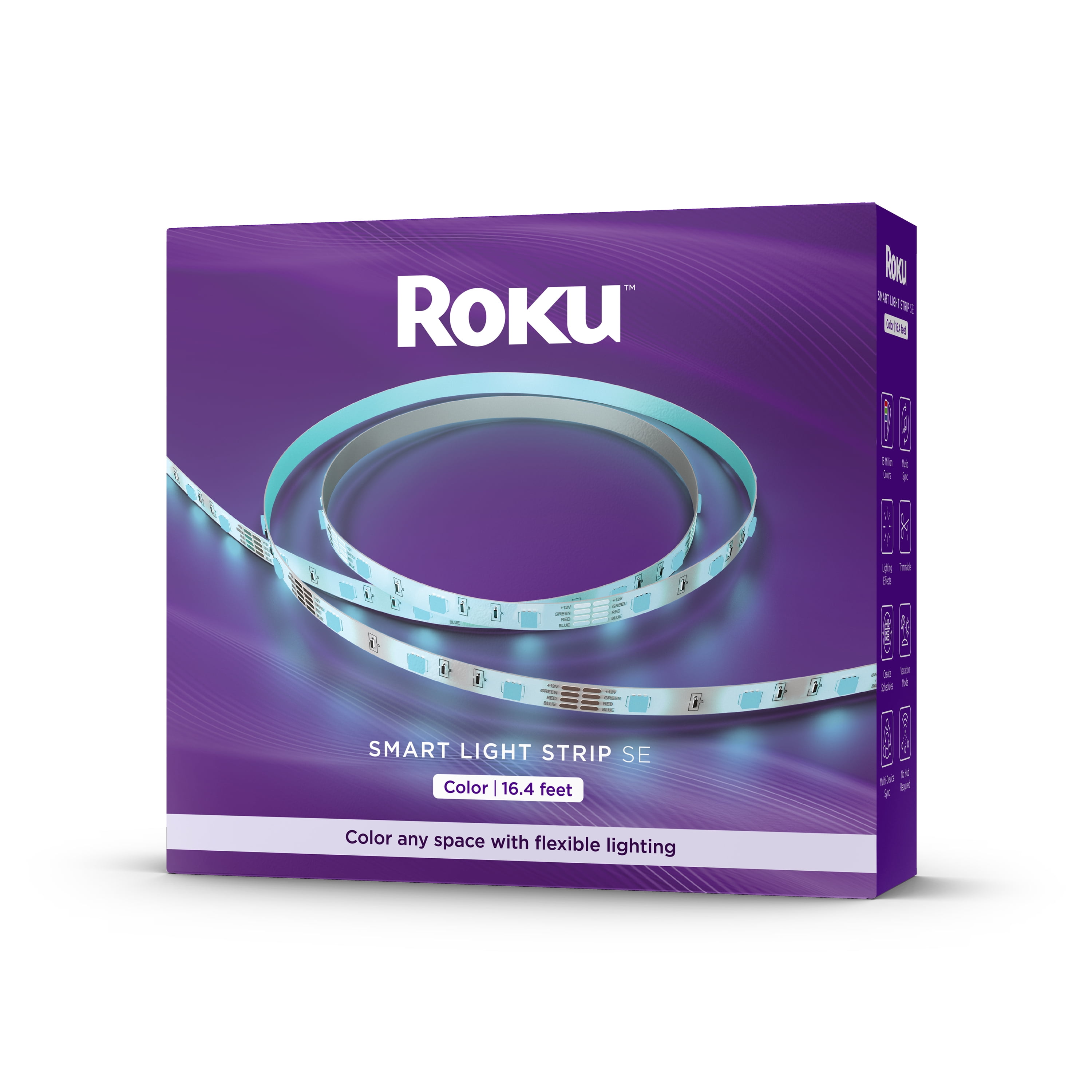 Roku Smart Home Smart Light Strip SE 16.4 Foot  with 16 Million Color Options, White Light Option, and Custom Presets