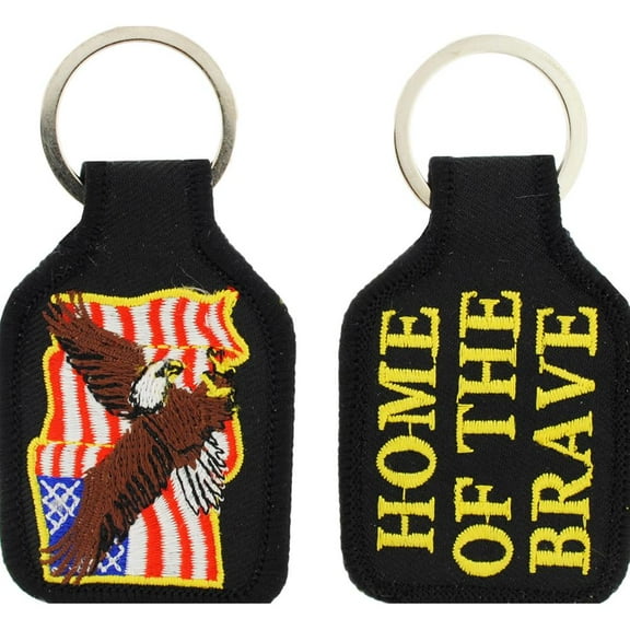American Flag & Bald Eagle Keychain 2 3/4"