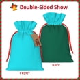 thumbnail image 2 of Fuzoiu Aqua Print Christmas Gift Bag,Burlap Gift Bag with Drawstring Closure & Hang Tag,Perfect for Holidays, Birthdays, and Special Occasions-Small, 2 of 7