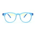 thumbnail image 2 of Kids Round Horn Rim Blue Light Blocking Computer Glasses Blue, 2 of 4