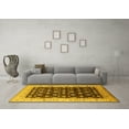 thumbnail image 3 of Ahgly Company Indoor Round Oriental Yellow Traditional Area Rugs, 5' Round, 3 of 4
