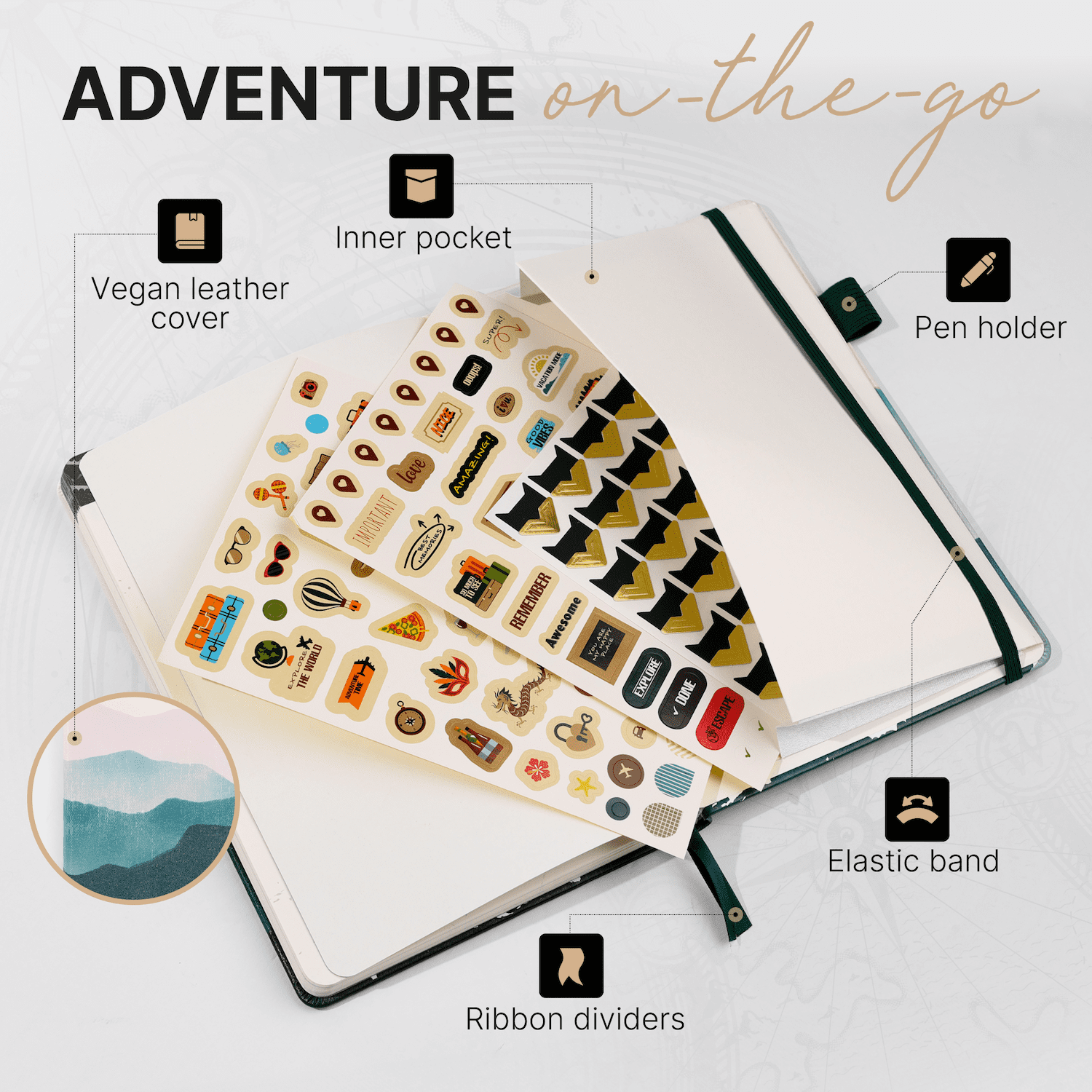 3-in-1 Travel Journal for Women - My Adventure Book, Travelers Notebook, Scrapbook & Bucket List Gifts for People Who Travel A Lot With Prompts - Cruise & Camping Essentials Planner Accessories Diary