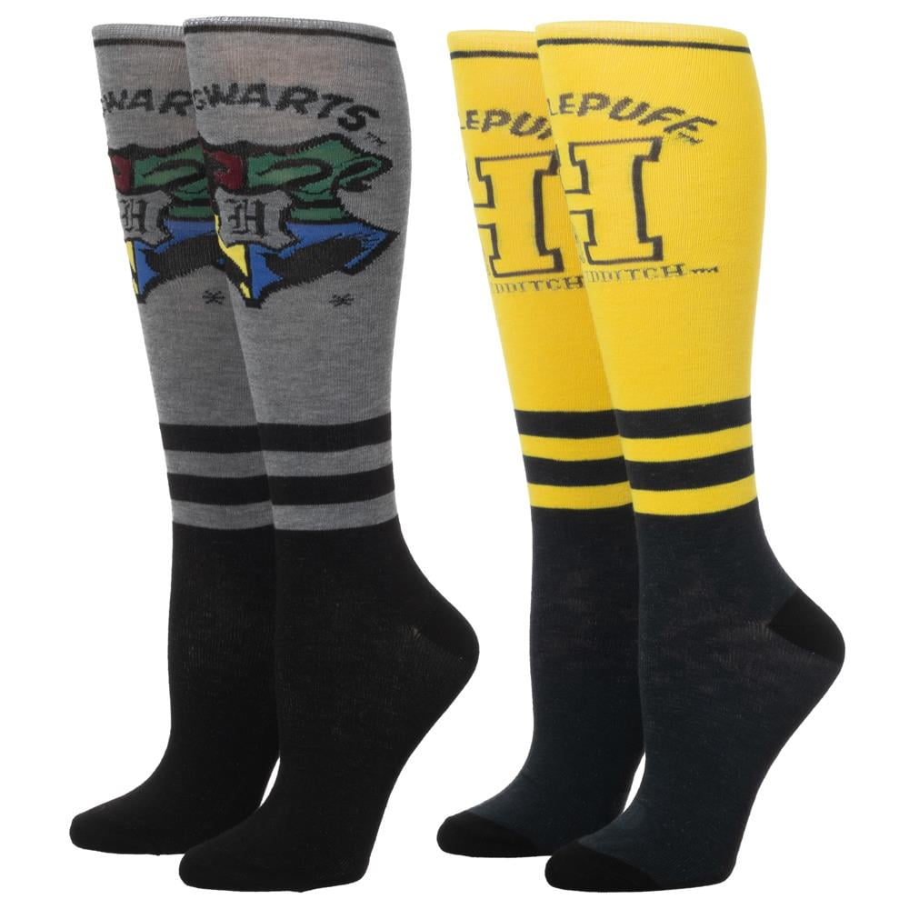 Harry Potter Hufflepuff Juniors' Knee-High 2-Pack Socks for Women