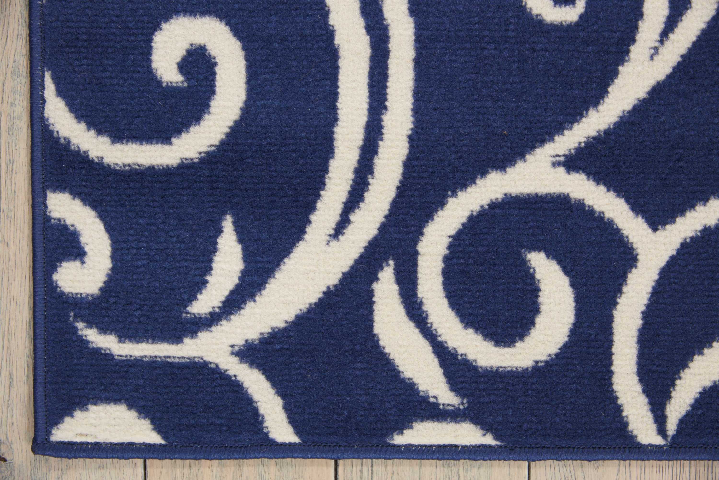 Eclectic Essentials Navy Bohemian Botanical Area Rug