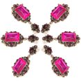 thumbnail image 1 of Pendientes, 3 pares de pendientes de diamantes y esmeraldas, pendientes retro de alto rendimiento, 1 of 14
