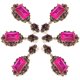thumbnail image 3 of pares de pendientes de diamante esmeralda cuelgan aleación retro moda decoración del oído joyería rosa rojo, 3 of 12