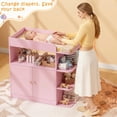 thumbnail image 4 of Linor Baby Changing Table Dresser with Large Cabinet, 4 Open Shelves, Anti-tip, and Storage Shelves, Sturdy, Easy-clean, Pink, 4 of 8
