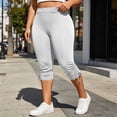 thumbnail image 6 of LIaqionyy Capri Leggings for Womens Knee Length Pants Lightweight Casual Layering Yoga Workout High Waisted Cropped Pant, 6 of 8