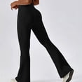thumbnail image 4 of Pantalones de Yoga con cintura cruzada para mujer, mallas acampanadas de pierna ancha elásticas de algodón para entrenamiento físico, mallas deportivas para gimnasio, 4 of 5