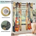 thumbnail image 4 of Fire Red Guitar Semi Sheer Curtains for Living Room Bedroom Set of 2 Insulated Window Drapes, 4 of 6
