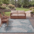 thumbnail image 4 of SAFAVIEH Courtyard Nick Floral Indoor/Outdoor Area Rug, 8' x 11', Grey/Aqua, 4 of 12