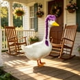 thumbnail image 2 of AuroraX Goose Clothes for Porch Goose Goose Outfit for Cement Goose 19 inch 17 inch with Wig Yard Funny Hairpiece Outdoor Porch Goose Accessories Purple, 2 of 6