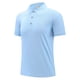 thumbnail image 1 of Blusas y camisas de manga corta con cuello en V para hombre, camisas casuales de color liso con botones y cuello vuelto, blusas de poliéster de manga corta para hombre., 1 of 7