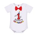 thumbnail image 2 of FYMNSI Baby Boy First Birthday Cake Smash Outfit My 1st Birthday Party Gentleman Bow Tie Short Sleeve Romper Y-Back Suspenders Shorts Pants Set, 2 of 7