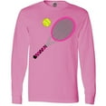 thumbnail image 3 of Inktastic Pink Tennis Racket and Ball Long Sleeve T-Shirt, 3 of 5