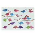 thumbnail image 1 of Kissing Cutting Board, Romantic Illustration with Colorful Birds in Love Singing on Branches, Decorative Tempered Glass Cutting and Serving Board, in 3 Sizes, by Ambesonne, 1 of 2