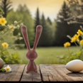 thumbnail image 4 of Spring Easter Home Decor Bunny Statue for Nursery Decoration Wooden, 4 of 4