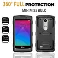 thumbnail image 2 of LG Sunset Case, LG Leon Case, LG Risio Case, [SUPER GUARD] Dual Layer Protection With [Built-in Screen Protector] Holster Locking Belt Clip+Circle(TM) Stylus Touch Screen Pen (Black), 2 of 7