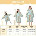 thumbnail image 3 of Wearable Blanket with Sleeves and Pocket Oversized Hooded Sweatshirt 3-14 YR Cute Capybara and Daisies S, 3 of 7