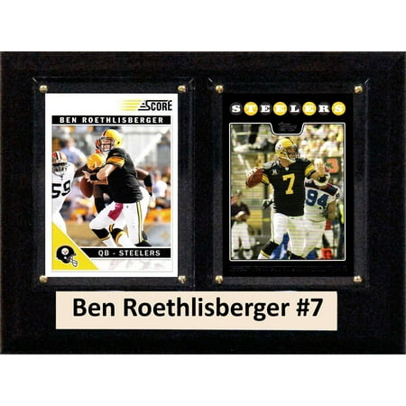 Pittsburgh Steelers Nfl Neon Sign - C&I Collectables NFL 6x8 Ben Roethlisberger Pittsburgh Steelers 2-Card Plaque