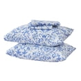 thumbnail image 3 of Great Bay Home Flower Printed Microfiber Sheet Set (Twin, Watercolor Flowers - Blue), 3 of 7