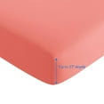 thumbnail image 2 of Marina Decoration Ultra Soft Silky Deep Pocket Solid Rayon from Bamboo Bedding All Season Sheet Set, Coral Color, 2 of 7
