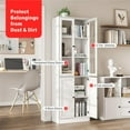 thumbnail image 3 of MIDODO 71" Bookcase with Glass Doors, Modern Bookshelf, 5 Tier Tall Wooden Display Storage Shelves Display Cabinet, Office Bookshelf, 3 of 9