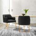 thumbnail image 2 of Modern Edra Leatherette Dining Armchair in Taupe - Set of 2, 2 of 10