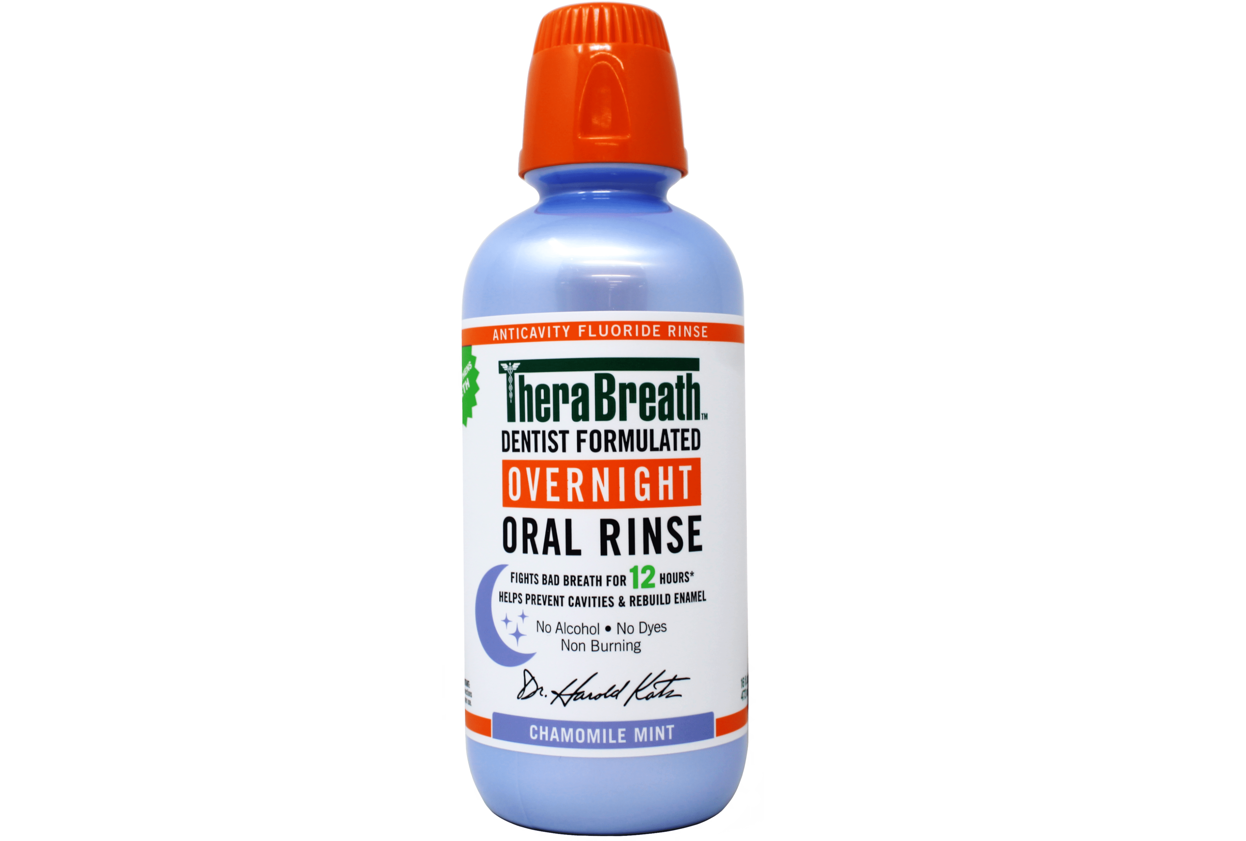 2 Pack - TheraBreath Overnight Mouthwash, Chamomile Mint Flavor, Alcohol Free, 16 fl oz