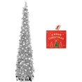 thumbnail image 1 of Christmas Tree,5ft Collapsible Pop Up Christmas Tree Silver Tinsel Coastal Christmas Tree for Holiday Xmas Decorations,Home Display, Office Decor, 1 of 7