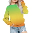 thumbnail image 2 of Bnwani Sweatshirt for Girls Long Sleeve Sports Sweatshirt Gradient Pullover Size 7-8, 2 of 7