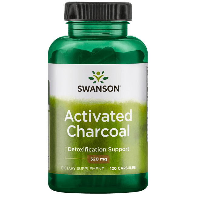 Swanson Premium Activated Charcoal Capsules, 260mg, 120 Ct