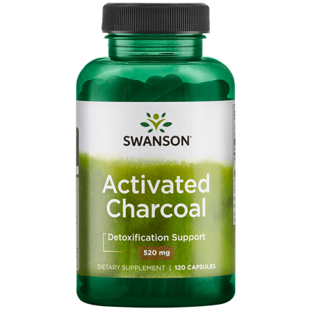 Swanson Premium Activated Charcoal Capsules, 260mg, 120