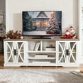 thumbnail image 6 of 93" Modern Farmhouse TV Stand for TVs up to 100", Media Console with Cabinet & Adjustable Storage Shelves, White Entertainment Center, 6 of 6
