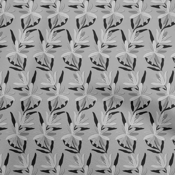 oneOone Polyester Spandex Gray Fabric Floral Sewing Fabric By The Yard Printed Diy Clothing Sewing Supplies 56 Inch Wide