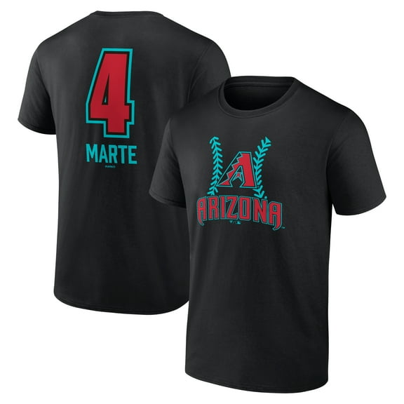 Men's Ketel Marte Black Arizona Diamondbacks Name & Number Fastball T-Shirt