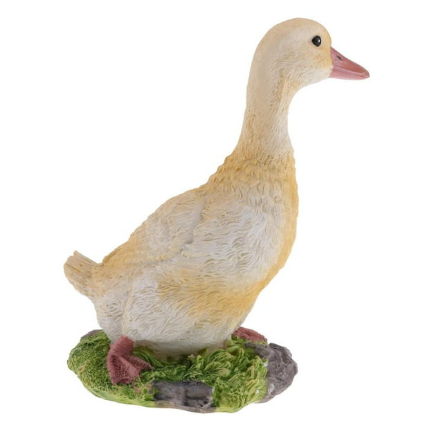 GROWTH TANK Cadeau de Jardin Ferme Ornement Animal en Résine Étang Canard Debout Jaune P