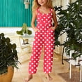 thumbnail image 2 of BOOMNY Girls Casual Jumpsuits Dot Graphic Sleeveless Spaghetti Strap Romper for Kids Soft Baggy Fall Jumpsuit, 2 of 5