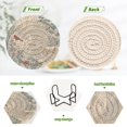 thumbnail image 2 of 6 Pcs Drink Coasters with Holder 3.94in Woven Coasters for Drinks Hand-drawn Deer and Cardinals Coaster Set for Protection Table, 2 of 7