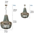 thumbnail image 3 of Modern Loft Retro Chandelier E27 Blue Wooden Bead Chandelier Boho Style Decor Light Living Room Bedroom Hotel Kitchen Lamp My Lux Decor Round, 3 of 9