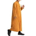 thumbnail image 6 of Otqutp Muslim Clothes for Boys Middle Eas𝘁 Ramadan Kaftan Thobe Kids 𝗜slamic 𝗠oroccan Long Sleeve Robe Prayer Clothing, 6 of 8