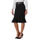 thumbnail image 4 of Falda de sirena con cola de pez Inspire Chic para mujer, falda midi de peplum de cintura alta, falda de trabajo y negocios con cinturón en negro, 4 of 6
