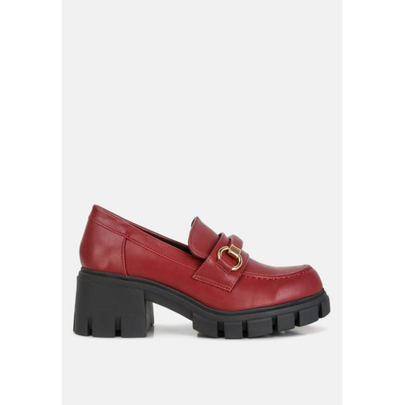 Evangeline chunky platform loafers in Burgundy