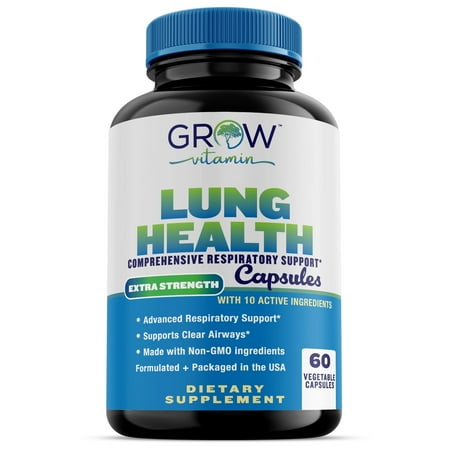 Grow Vitamin Lung Health Supplements with Antioxidants & Detox Support, 60 Capsules