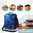 thumbnail image 4 of Zufioo Deep Sea Glowing Fishes Insulated Lunch Bag,600D Polyester Oxford Fabric, Leakproof & Reusable Lunch Tote, Adjustable Shoulder Strap,Food Freshness Keeper with Utensils, 4 of 7