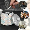 thumbnail image 4 of Yayeee Ashtray with Lid for Cigarette Smokeless Stainless Steel Home Ash Holder, Small Pink Pattern, 4 of 7