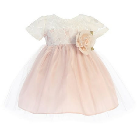 

Baby Girls Blush Soft Spring Jasmine Lace Tulle Easter Dress 18M