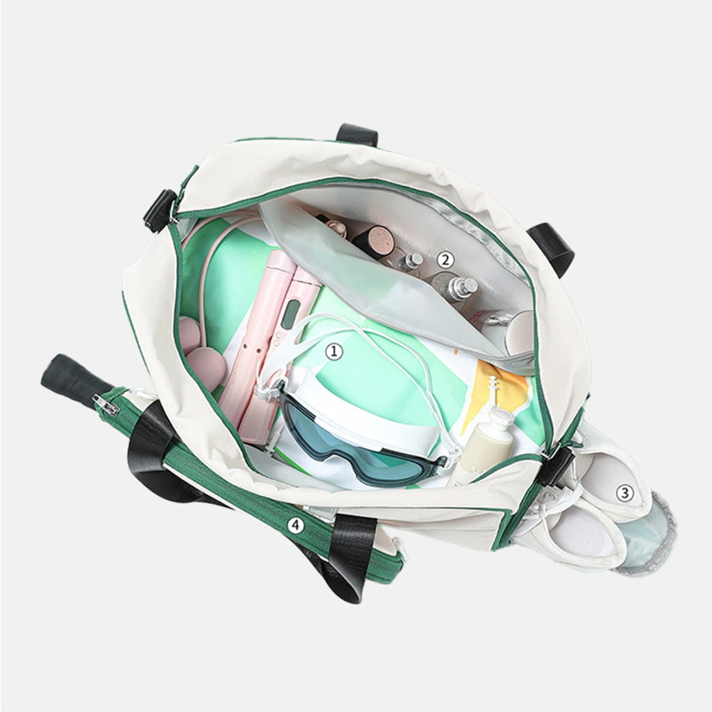Tibvox Duffle Bag Large Sports Gym Bag with Shoe Compartments Pickleballs Toted Bag